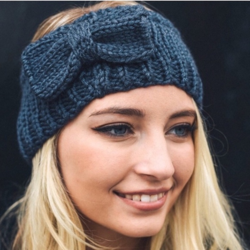 NEW Knit Winter Bow Headband